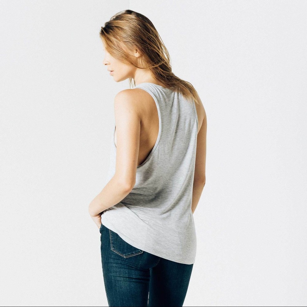 NEW Modal Muscle Racerback Tank In Heather Grey - Picture 6 of 9